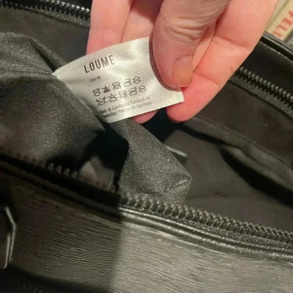 Loume structured tote bag crossbody zip closure easy clean black - Picture 8 of 12